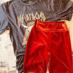 Velvet Burnt Orange Biker Shorts Only